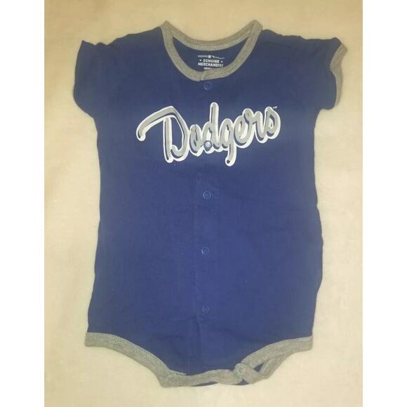 Infant Romper 12mos Royal Blue‎ Los Angeles Dodgers Stripe Power Hitter Onepiece - Picture 4 of 4